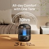 image:imageDREO 3L Humidifiers for Bedroom 30H Runtime 26 dB Quiet Black  Easy to Refill amp Clean Precise Humidity Control Night light 360 Nozzle Cool Mist Air Humidifier for Large Room BabyBlack