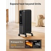image:imageDREO Oil Filled Radiator Electric Radiant Heaters for indoor use Large Room with Remote Control Child Lock 4 Modes Overheat amp TipOver Protection 24h Timer Digital Thermostat Quiet 1500WBlack