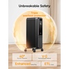 image:imageDREO Oil Filled Radiator Electric Radiant Heaters for indoor use Large Room with Remote Control Child Lock 4 Modes Overheat amp TipOver Protection 24h Timer Digital Thermostat Quiet 1500WBlack