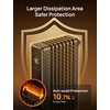 image:imageDREO Radiator Heater 1500W Oil Filled Radiator Heater for Indoor Use  8 Safety Protection Electric Heaters for Large Room Remote Control 4 Modes Digital Thermostat 24H Timer Quiet OperationSpace Gray