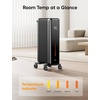image:imageDREO Radiator Heater 1500W Oil Filled Radiator Heater for Indoor Use  8 Safety Protection Electric Heaters for Large Room Remote Control 4 Modes Digital Thermostat 24H Timer Quiet OperationSpace Gray