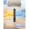 image:imageDREO Tower Fan and Heater Combo 292fts Standing Fans for Bedroom 17 Levels 6 Modes 120 Oscillation 42 Inch 12H Timer 25dB Quiet with Remote for Office Large Room SilverBlack