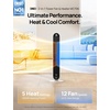 image:imageDREO Tower Fan and Heater Combo 292fts Standing Fans for Bedroom 17 Levels 6 Modes 120 Oscillation 42 Inch 12H Timer 25dB Quiet with Remote for Office Large Room SilverWhite