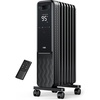image:imageDREO Oil Filled Radiator Electric Radiant Heaters for indoor use Large Room with Remote Control Child Lock 4 Modes Overheat amp TipOver Protection 24h Timer Digital Thermostat Quiet 1500WBlack