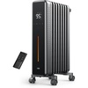 image:imageDREO Radiator Heater 1500W Oil Filled Radiator Heater for Indoor Use  8 Safety Protection Electric Heaters for Large Room Remote Control 4 Modes Digital Thermostat 24H Timer Quiet OperationSpace Gray