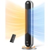 image:imageDREO Tower Fan and Heater Combo 292fts Standing Fans for Bedroom 17 Levels 6 Modes 120 Oscillation 42 Inch 12H Timer 25dB Quiet with Remote for Office Large Room SilverSilver