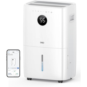 image:imageDREO 110Pint Smart Dehumidifier for Basement 4500 Ft for Large Room 2 Gallon Water Tank AutoComfortConstant Mode Dehumidifiers for Home Bedroom Bathroom with Drain Hose Black 711SWhite