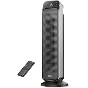 image:imageDREO 25 Inch Electric Space Heater for Indoor Use Large Room Thermostat  115 fts Fast Heating 25dB Quiet Operation 70 Oscillation Remote Control Child Lock Overheating amp TipOver ProtectionSilver