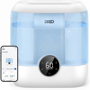 image:imageDREO 6L Smart Humidifiers for Bedroom Large Room 60H Runtime Quiet 28dB  Top Fill Supersized Cool Mist Humidifier for Plants Indoor Home Night Light AppTouchVoice Control BlackBlue
