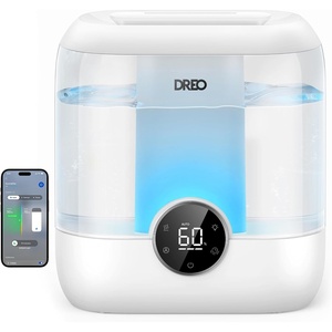 image:imageDREO 6L Smart Humidifiers for Bedroom Large Room 60H Runtime Quiet 28dB  Top Fill Supersized Cool Mist Humidifier for Plants Indoor Home Night Light AppTouchVoice Control BlackWhite