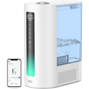 image:imageDREO 6L Smart Humidifiers for Bedroom Warm amp Cool Mist for Large Room  60Hour Quiet Runtime 500MLH Output Smart Humidity Sensor Indicator Light App Control Works with Alexa amp Google SilverBlue