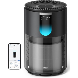 image:imageDREO Air Purifier for Home Up to 1176 ft HEPA Air Cleaner for Large Rooms amp Bedrooms Pets Smoke Dust Pollen amp Odors PM25 Monitor Auto Turbo amp Quiet Sleep Mode 4 Speeds DRHAP009Dreo 539Smart Black