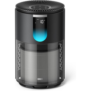 image:imageDREO Air Purifier for Home Up to 1176 ft HEPA Air Cleaner for Large Rooms amp Bedrooms Pets Smoke Dust Pollen amp Odors PM25 Monitor Auto Turbo amp Quiet Sleep Mode 4 Speeds DRHAP009Dreo 539Black NonSmart