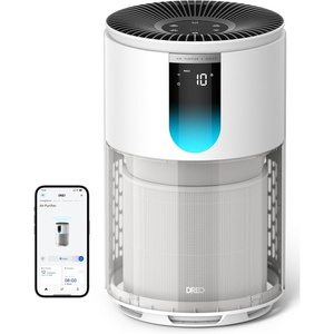 image:imageDREO Air Purifier for Home Up to 1176 ft HEPA Air Cleaner for Large Rooms amp Bedrooms Pets Smoke Dust Pollen amp Odors PM25 Monitor Auto Turbo amp Quiet Sleep Mode 4 Speeds DRHAP009Dreo 539Smart White