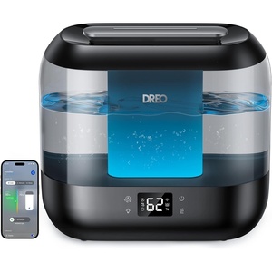 image:imageDREO Smart Humidifiers for Bedroom 4L Cool Mist Humidifier White  Top Fill Quiet Sleep 28 dB 36H Runtime for large room TouchAPPVoice Control Nightlight ideal for Baby Plants NurseryBlack