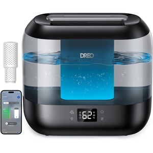 image:imageDREO Smart Humidifiers for Bedroom 4L Cool Mist Humidifier White  Top Fill Quiet Sleep 28 dB 36H Runtime for large room TouchAPPVoice Control Nightlight ideal for Baby Plants Nurseryebony