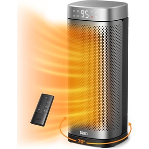 image:imageDREO Space Heaters for Indoor Use Fast Heating Portable Heater with Remote  118 fts Fast Heating Large PTC Ceramic Quiet Operation Remote Control Digital Thermostat and Shield360 SafetySilver