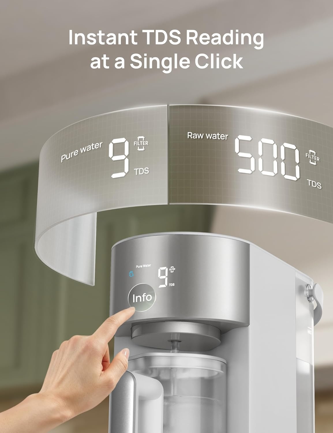 image:imageDREO Reverse Osmosis Water Filter Countertop RO Filtration System 31 Pure to Drain TDS amp Filter Life amp Autofill Pitcher InstallationFree SelfCleaning Water Purifier RO Water Filter 112 3LGray