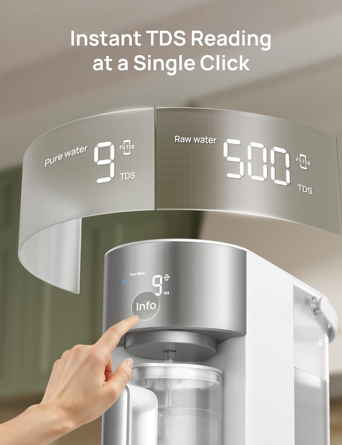 image:imageDREO Reverse Osmosis Water Filter Countertop RO Filtration System 31 Pure to Drain TDS amp Filter Life amp Autofill Pitcher InstallationFree SelfCleaning Water Purifier RO Water Filter 112 3LWhite