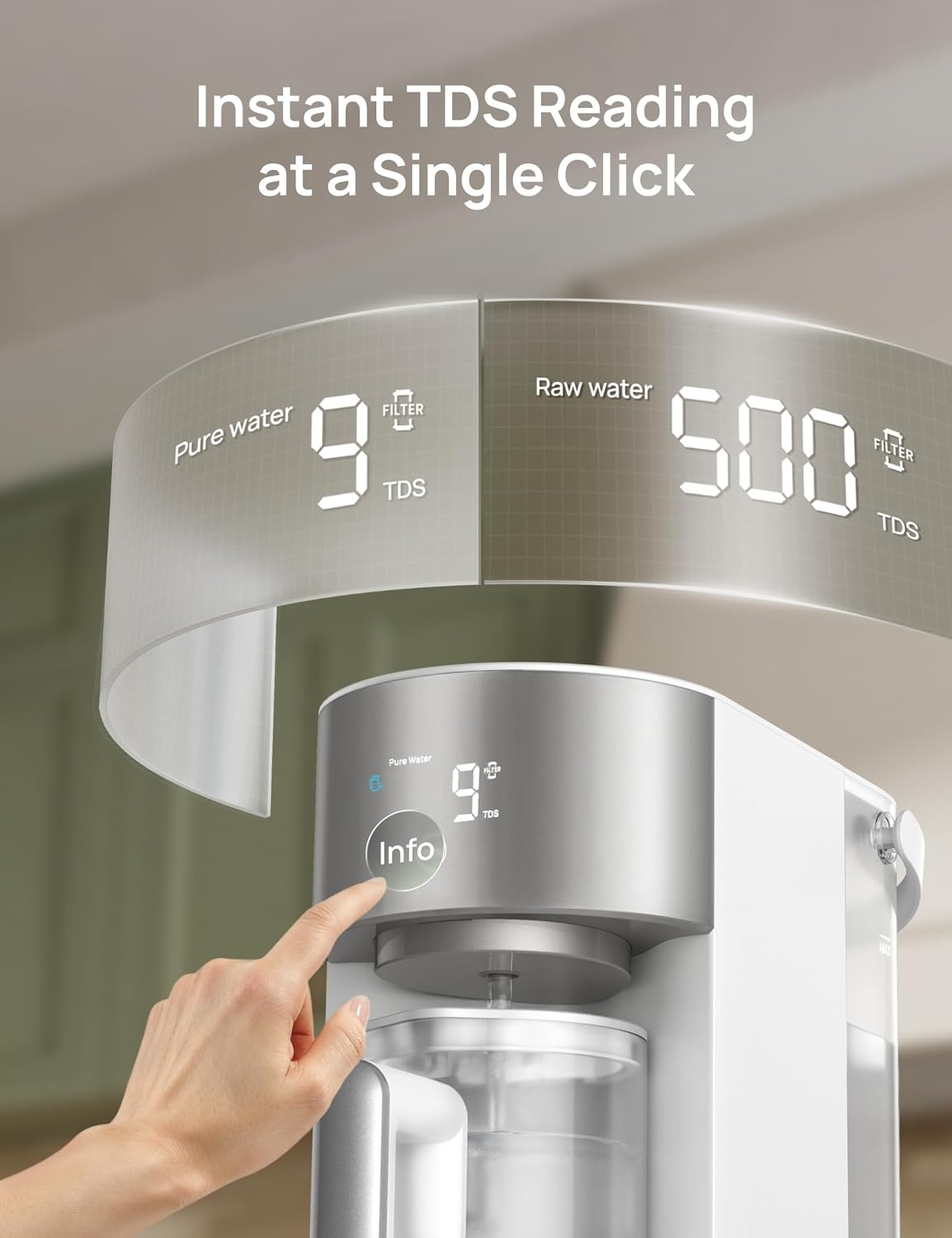 image:imageDREO Reverse Osmosis Water Filter Countertop RO Filtration System 31 Pure to Drain TDS amp Filter Life amp Autofill Pitcher InstallationFree SelfCleaning Water Purifier RO Water Filter 112 3LWhite