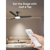 image:imageDREO Ceiling Fan with Lights for IndoorOutdoor 42 Low Profile Ceiling fan with Light and Remote Control for Bedroom 22dB Quiet DC Motor QuickInstall 6 Speeds Reversible Dimmable 5CCT BlackBlack