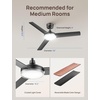 image:imageDREO Ceiling Fan with Lights for IndoorOutdoor 42 Low Profile Ceiling fan with Light and Remote Control for Bedroom 22dB Quiet DC Motor QuickInstall 6 Speeds Reversible Dimmable 5CCT BlackBlack
