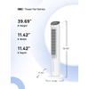 image:imageDREO Evaporative Air Swamp Cooler 40 Standing Fans that Blow Cold Air 80 Oscillating Bladeless Cooling Fan for Bedroom Removable Water Tank Ice Packs Remote Control 4 Speeds 7H Timer WhiteWhite