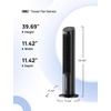 image:imageDREO Evaporative Air Swamp Cooler 40 Standing Fans that Blow Cold Air 80 Oscillating Bladeless Cooling Fan for Bedroom Removable Water Tank Ice Packs Remote Control 4 Speeds 7H Timer WhiteBlack