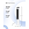 image:imageDREO Evaporative Air Swamp Cooler 40 Standing Fans that Blow Cold Air 80 Oscillating Bladeless Cooling Fan for Bedroom Removable Water Tank Ice Packs Remote Control 4 Speeds 7H Timer WhiteWhite and Black