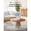 image:imageDREO Fan for Bedroom 12 Inches 70ft Powerful Airflow 25db Quiet Table Air Circulator Fans for Whole Room 120 Adjustable Tilt 3 Speeds Desktop Fan for Home Office KitchenWhite