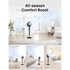 image:imageDREO Fan for Bedroom 120 Oscillating Standing Fans Quiet Floor Fan with DC Motor 100ft Pedestal Fans for Room 9 Speeds 4 modes 20dB 120 Manual Vertical 3742 Adjustable Height 8H TimerBlack and Gray