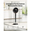 image:imageDREO Fan for Bedroom 120 Oscillating Standing Fans Quiet Floor Fan with DC Motor 100ft Pedestal Fans for Room 9 Speeds 4 modes 20dB 120 Manual Vertical 3742 Adjustable Height 8H TimerBlack and Gray