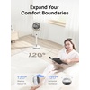image:imageDREO Fan for Bedroom 120 Oscillating Standing Fans Quiet Floor Fan with DC Motor 100ft Pedestal Fans for Room 9 Speeds 4 modes 20dB 120 Manual Vertical 3742 Adjustable Height 8H TimerWhite
