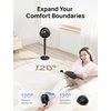 image:imageDREO Fan for Bedroom 120 Oscillating Standing Fans Quiet Floor Fan with DC Motor 100ft Pedestal Fans for Room 9 Speeds 4 modes 20dB 120 Manual Vertical 3742 Adjustable Height 8H TimerBlack and Gray