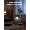 image:imageDREO Fan for Bedroom 120120Omnidirectional Oscillating Fan 90ft DC Motor 20 dB Quiet Standing Pedestal Fans 8 Speeds 3 Modes Circulator with Remote 3540 Adjustable Height 8H TimerBright silver