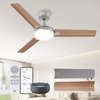 image:imageDREO Smart Ceiling Fans with Lights and Remote 42 Inch Dimmable LED Light  3400 CFM Airflow 12 Speeds amp 3 Fan Modes Stepless Color Tones Quiet DC Moto 112H Timerr RemoteAPPAlexa Control BlackGrey