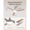 image:imageDREO Smart Ceiling Fans with Lights and Remote 42 Inch Dimmable LED Light  3400 CFM Airflow 12 Speeds amp 3 Fan Modes Stepless Color Tones Quiet DC Moto 112H Timerr RemoteAPPAlexa Control BlackGrey