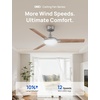 image:imageDREO Smart Ceiling Fans with Lights and Remote 42 Inch Dimmable LED Light  3400 CFM Airflow 12 Speeds amp 3 Fan Modes Stepless Color Tones Quiet DC Moto 112H Timerr RemoteAPPAlexa Control BlackGrey