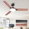 image:imageDREO Smart Ceiling Fans with Lights and Remote 42 Inch Dimmable LED Light  3400 CFM Airflow 12 Speeds amp 3 Fan Modes Stepless Color Tones Quiet DC Moto 112H Timerr RemoteAPPAlexa Control BlackBlack