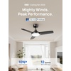 image:imageDREO Smart Ceiling Fans with Lights and Remote 42 Inch Dimmable LED Light  3400 CFM Airflow 12 Speeds amp 3 Fan Modes Stepless Color Tones Quiet DC Moto 112H Timerr RemoteAPPAlexa Control BlackBlack