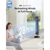 image:imageDREO Tower Fan for Bedroom 28fts Velocity 20dB Ultra Quiet 8 Speeds  2026 Upgraded DC Motor 90 Oscillating 4 Modes Standing Fan Bladeless Fan for Indoors Floor Fans with Remote BlackBlack