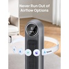 image:imageDREO Tower Fan for Bedroom 28fts Velocity 20dB Ultra Quiet 8 Speeds  2026 Upgraded DC Motor 90 Oscillating 4 Modes Standing Fan Bladeless Fan for Indoors Floor Fans with Remote BlackGrey