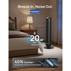 image:imageDREO Tower Fan for Bedroom 28fts Velocity 20dB Ultra Quiet 8 Speeds  2026 Upgraded DC Motor 90 Oscillating 4 Modes Standing Fan Bladeless Fan for Indoors Floor Fans with Remote BlackBlack