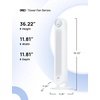 image:imageDREO Tower Fan for Bedroom 28fts Velocity 20dB Ultra Quiet 8 Speeds  2026 Upgraded DC Motor 90 Oscillating 4 Modes Standing Fan Bladeless Fan for Indoors Floor Fans with Remote BlackWhite