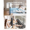 image:imageDREO Tower Fan for Bedroom 28fts Velocity 20dB Ultra Quiet 8 Speeds  2026 Upgraded DC Motor 90 Oscillating 4 Modes Standing Fan Bladeless Fan for Indoors Floor Fans with Remote BlackSilver