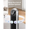 image:imageDREO Tower Fan for Bedroom 28fts Velocity 20dB Ultra Quiet 8 Speeds  2026 Upgraded DC Motor 90 Oscillating 4 Modes Standing Fan Bladeless Fan for Indoors Floor Fans with Remote BlackSilver