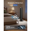 image:imageDREO Tower Fan for Bedroom 28fts Velocity 20dB Ultra Quiet 8 Speeds  2026 Upgraded DC Motor 90 Oscillating 4 Modes Standing Fan Bladeless Fan for Indoors Floor Fans with Remote BlackPure Black