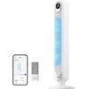 image:imageDREO Tower Fan for Bedroom 28fts Velocity 20dB Ultra Quiet 8 Speeds  2026 Upgraded DC Motor 90 Oscillating 4 Modes Standing Fan Bladeless Fan for Indoors Floor Fans with Remote BlackPearl White
