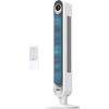 image:imageDREO Tower Fan for Bedroom 28fts Velocity 20dB Ultra Quiet 8 Speeds  2026 Upgraded DC Motor 90 Oscillating 4 Modes Standing Fan Bladeless Fan for Indoors Floor Fans with Remote BlackWhite