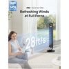 image:imageDREO Tower Fan for Bedroom 28fts Velocity 20dB Ultra Quiet 8 Speeds  2026 Upgraded DC Motor 90 Oscillating 4 Modes Standing Fan Bladeless Fan for Indoors Floor Fans with Remote BlackBlack Silver